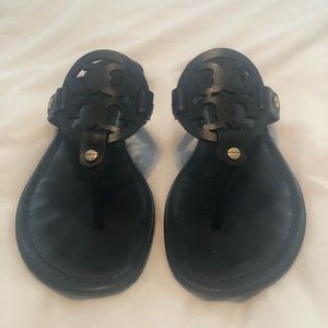 Tory Burch Black Leather Miller Sandals